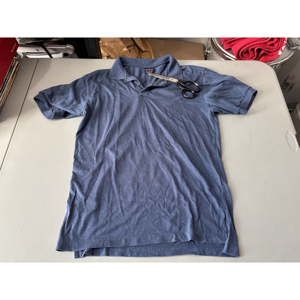 Vintage 1980's Brittania Blue Polo Shirt Two‎ Button Grunge Prep L